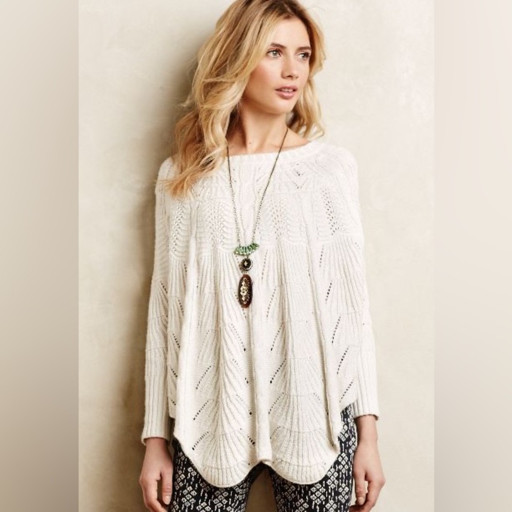 🧣Super Cozy Anthropologie mirabelle poncho sweater by Angel of the North
